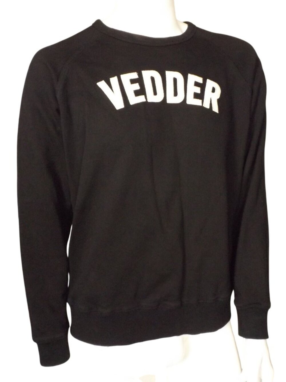 EDDIE VEDDER Sweatshirt, L, Black, Cloth lettering "Vedder", EV, 2 sides, Cotton - Picture 3 of 11